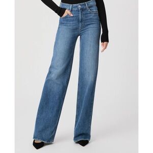 NWT Paige Sasha Wide-Leg Jeans Jewel Button Chance Distressed 28